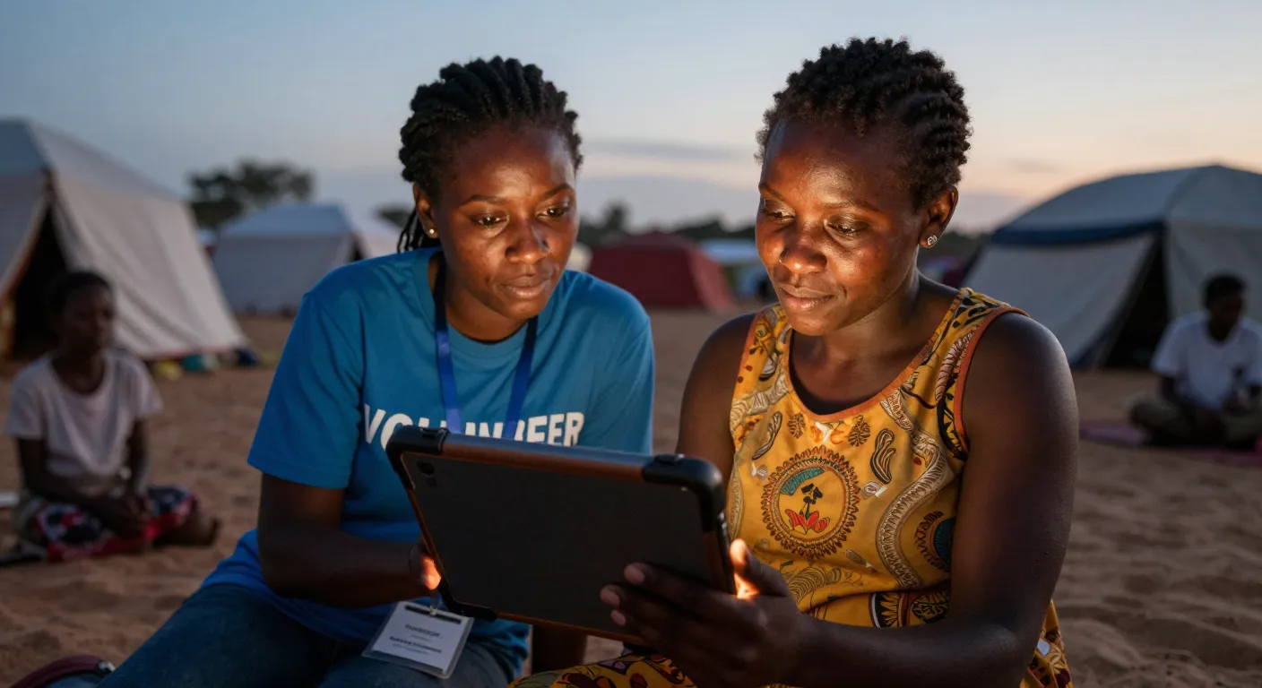 Voluntaria enseñando seguridad digital